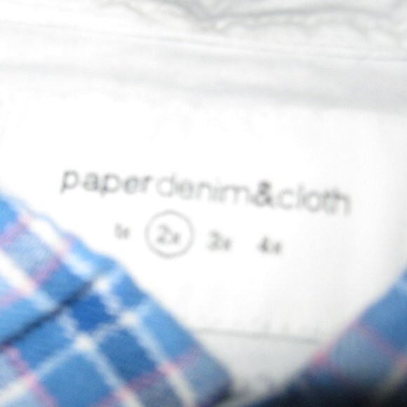 Paper Cloth & Denim Blue XXL Plaid Shirt NWT - Picture 6 of 6